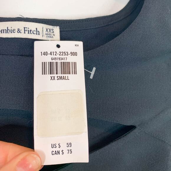 NWT ABERCROMBIE & FITCH y2k long sleeve triangle cutout top 90s - Picture 5 of 9